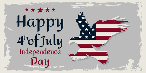 Eagle-Shaped US Flag 4th of July Sign Template